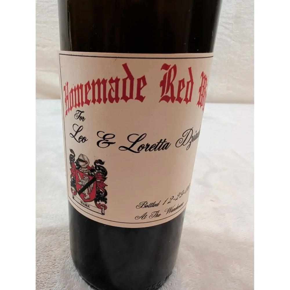 Vintage 2000 Custom Homemade‎ Red Wine Bottle 750ml Military Reunion Memorabilia